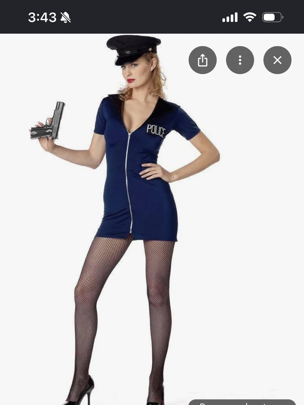 California Costumes Navy Police Zip-Front Mini Dress